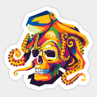 halloween skull octopus Sticker
